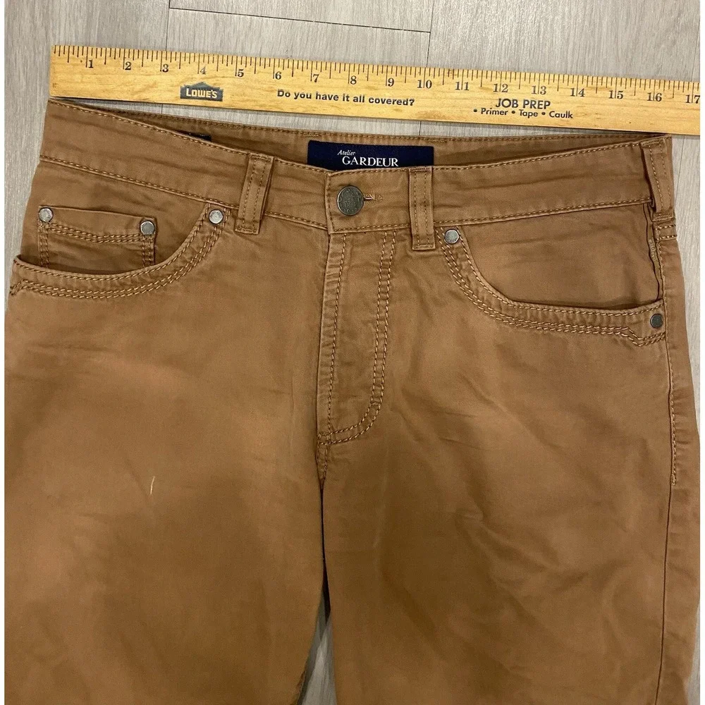 Atelier Gardeur Brown Mens Pants Chino‎ Trousers Slacks Size 33x32 1920 *Flaws*